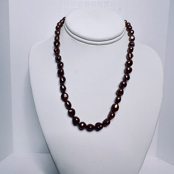 Honora Chocolate Cultured Freshwater Pearl Necklace 18" (6030) - Picture 2 of 7